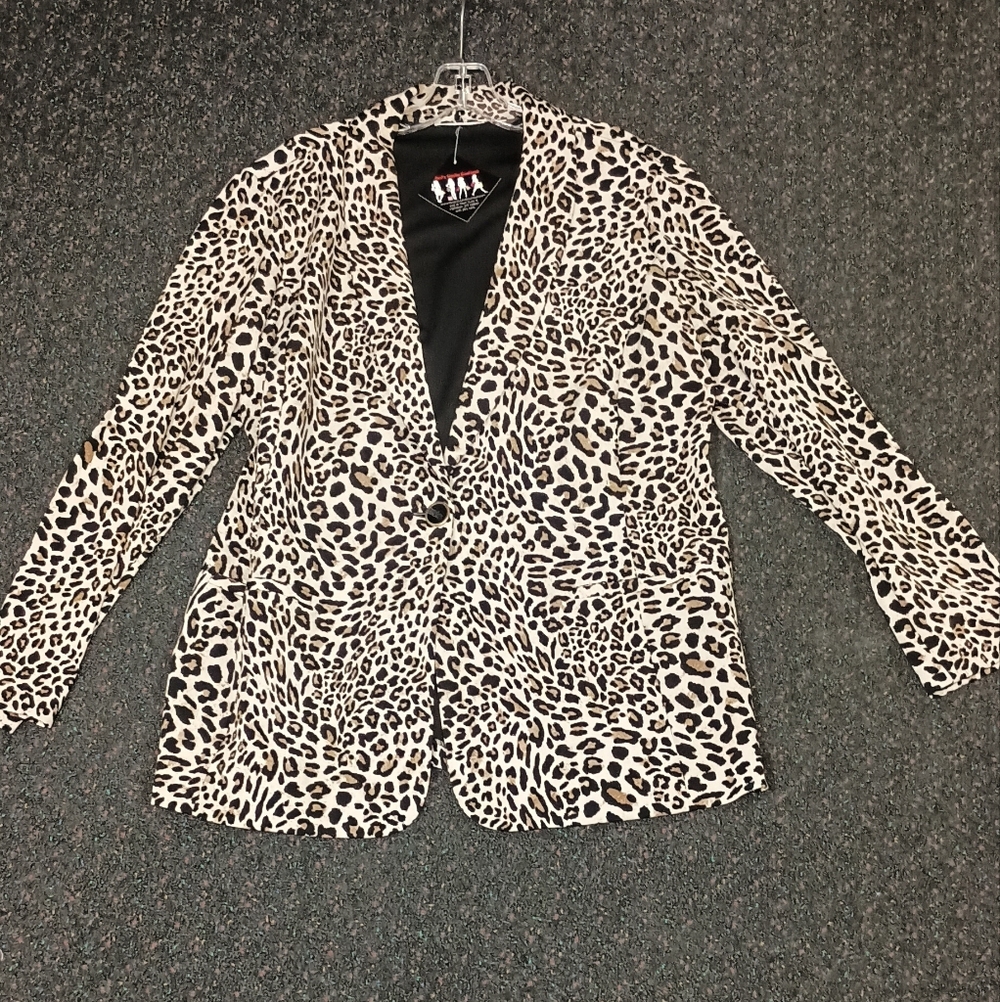 Leopard Print Blazer - image 1